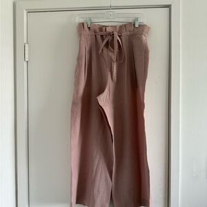 Club Monaco High-Waist Light Pink Wide-Leg Pants